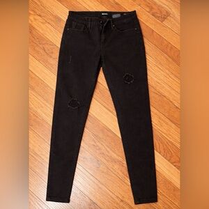 Buffalo David Bitton JESS Black Rip & Repair Skinny Jeans 27
